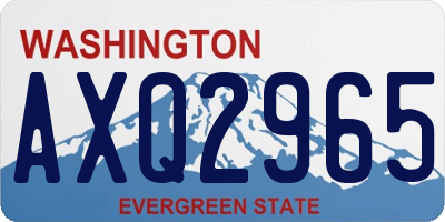 WA license plate AXQ2965