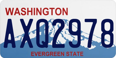WA license plate AXQ2978