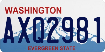 WA license plate AXQ2981