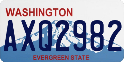 WA license plate AXQ2982