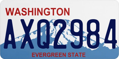 WA license plate AXQ2984