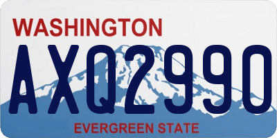 WA license plate AXQ2990