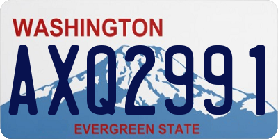 WA license plate AXQ2991