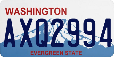 WA license plate AXQ2994