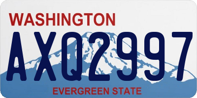 WA license plate AXQ2997