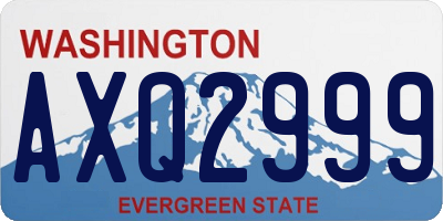 WA license plate AXQ2999