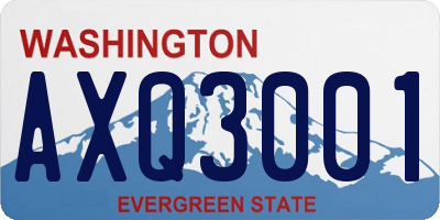WA license plate AXQ3001