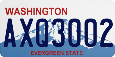 WA license plate AXQ3002