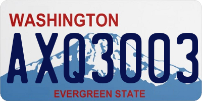 WA license plate AXQ3003