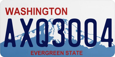 WA license plate AXQ3004