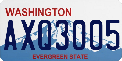 WA license plate AXQ3005