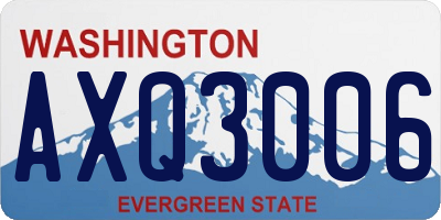 WA license plate AXQ3006