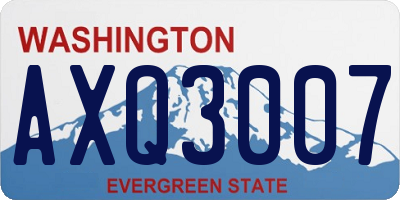 WA license plate AXQ3007