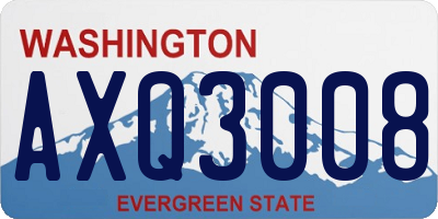 WA license plate AXQ3008