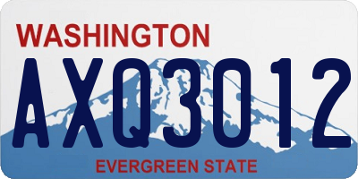 WA license plate AXQ3012