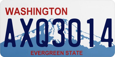WA license plate AXQ3014