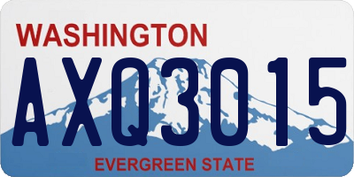 WA license plate AXQ3015
