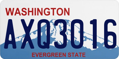 WA license plate AXQ3016