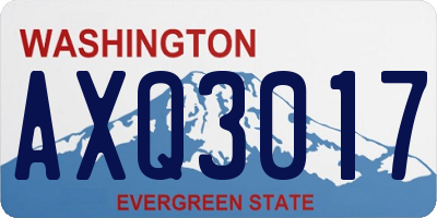 WA license plate AXQ3017