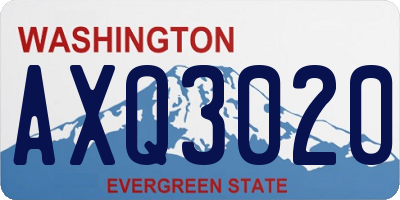 WA license plate AXQ3020
