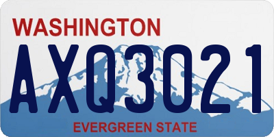 WA license plate AXQ3021