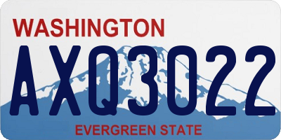 WA license plate AXQ3022