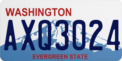 WA license plate AXQ3024