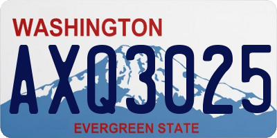 WA license plate AXQ3025