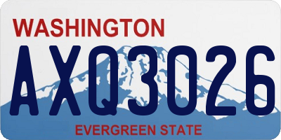 WA license plate AXQ3026
