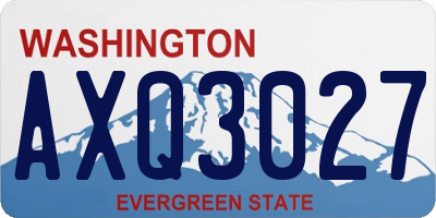 WA license plate AXQ3027