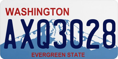 WA license plate AXQ3028
