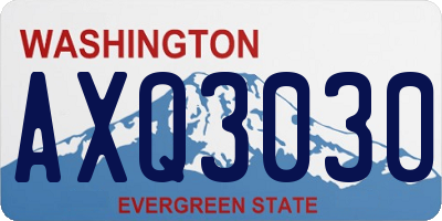 WA license plate AXQ3030