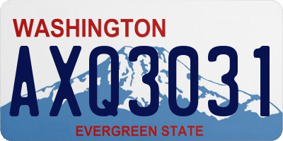 WA license plate AXQ3031