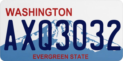 WA license plate AXQ3032