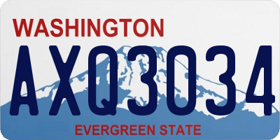 WA license plate AXQ3034