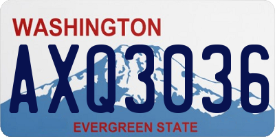 WA license plate AXQ3036