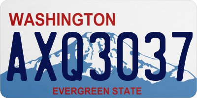 WA license plate AXQ3037