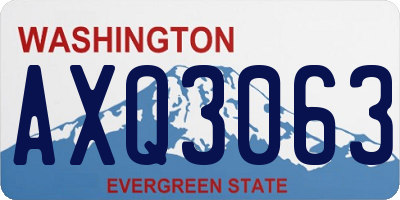 WA license plate AXQ3063