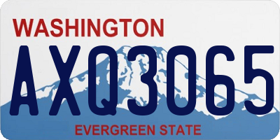 WA license plate AXQ3065