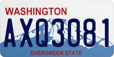 WA license plate AXQ3081