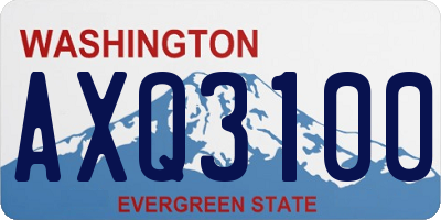 WA license plate AXQ3100