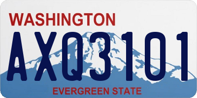 WA license plate AXQ3101