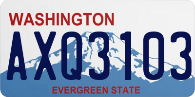 WA license plate AXQ3103