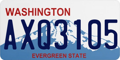 WA license plate AXQ3105