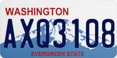 WA license plate AXQ3108