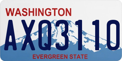 WA license plate AXQ3110