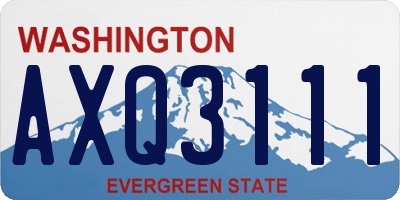 WA license plate AXQ3111