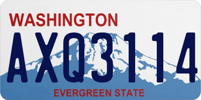 WA license plate AXQ3114