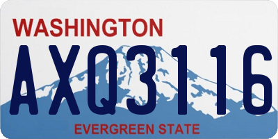 WA license plate AXQ3116