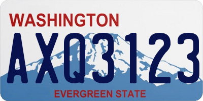 WA license plate AXQ3123